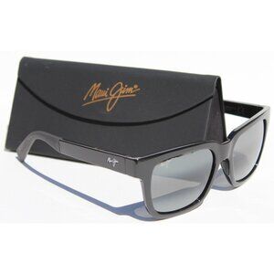 MAUI JIM Mongoose POLARIZED Sunglasses 540-02 Black/Grey Mirror Italy NEW